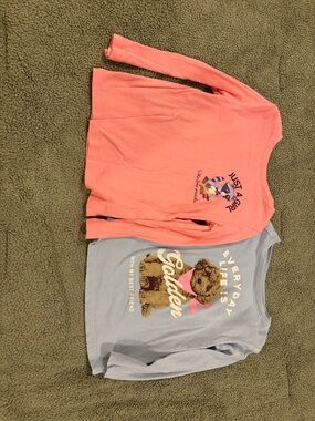 Old Navy Coral Pink Long Sleeve Tee with Graphic